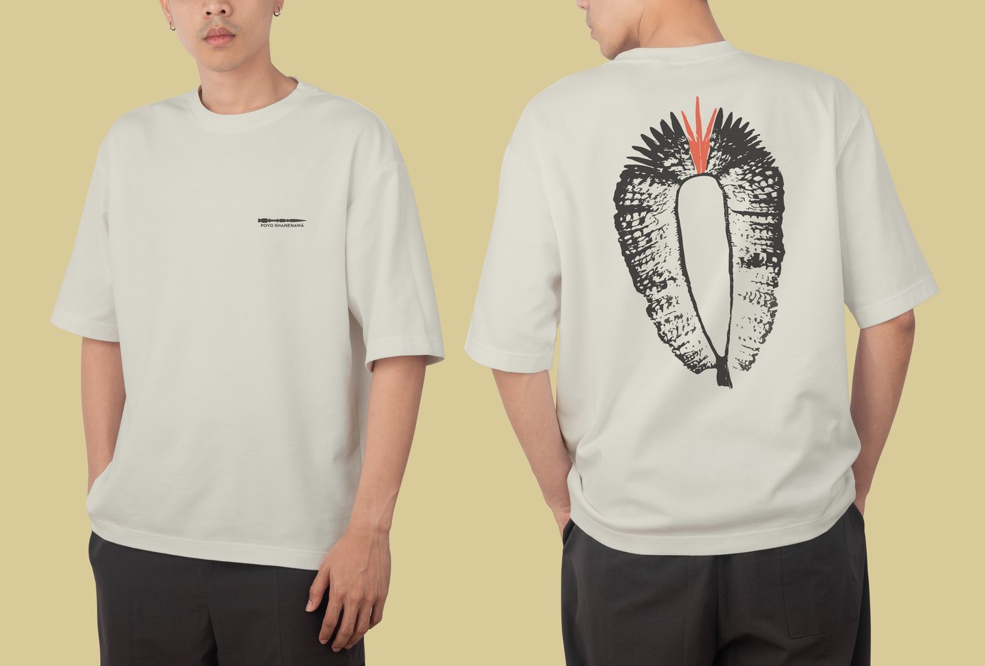 Estampa Gavião Real · Povo Shanenawa em camiseta
